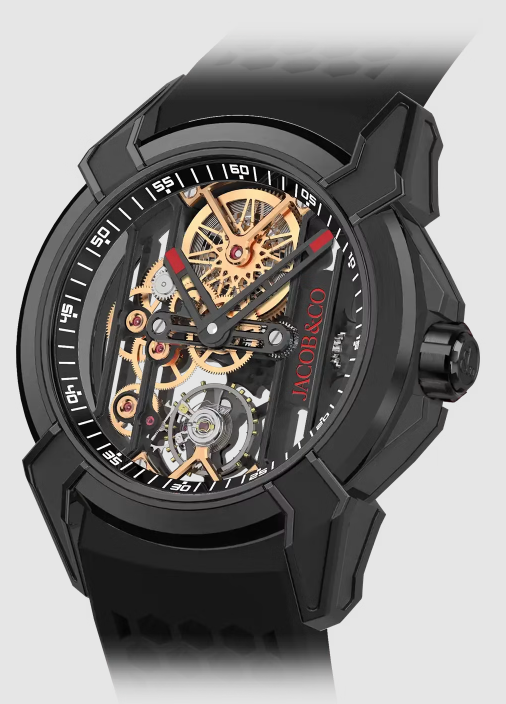 Fake Jacob & Co Epic x skeleton BLACK TITANIUM EX113.21.AA.AA.A watch